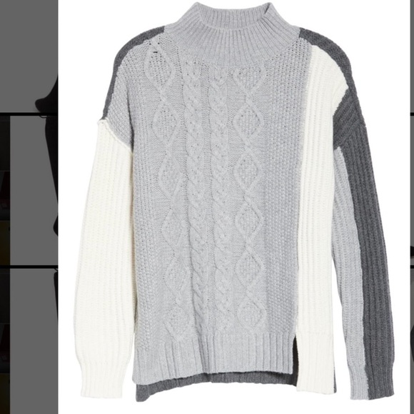 Vince Camuto Colorblock Cable Knit Sweater - Picture 4 of 4